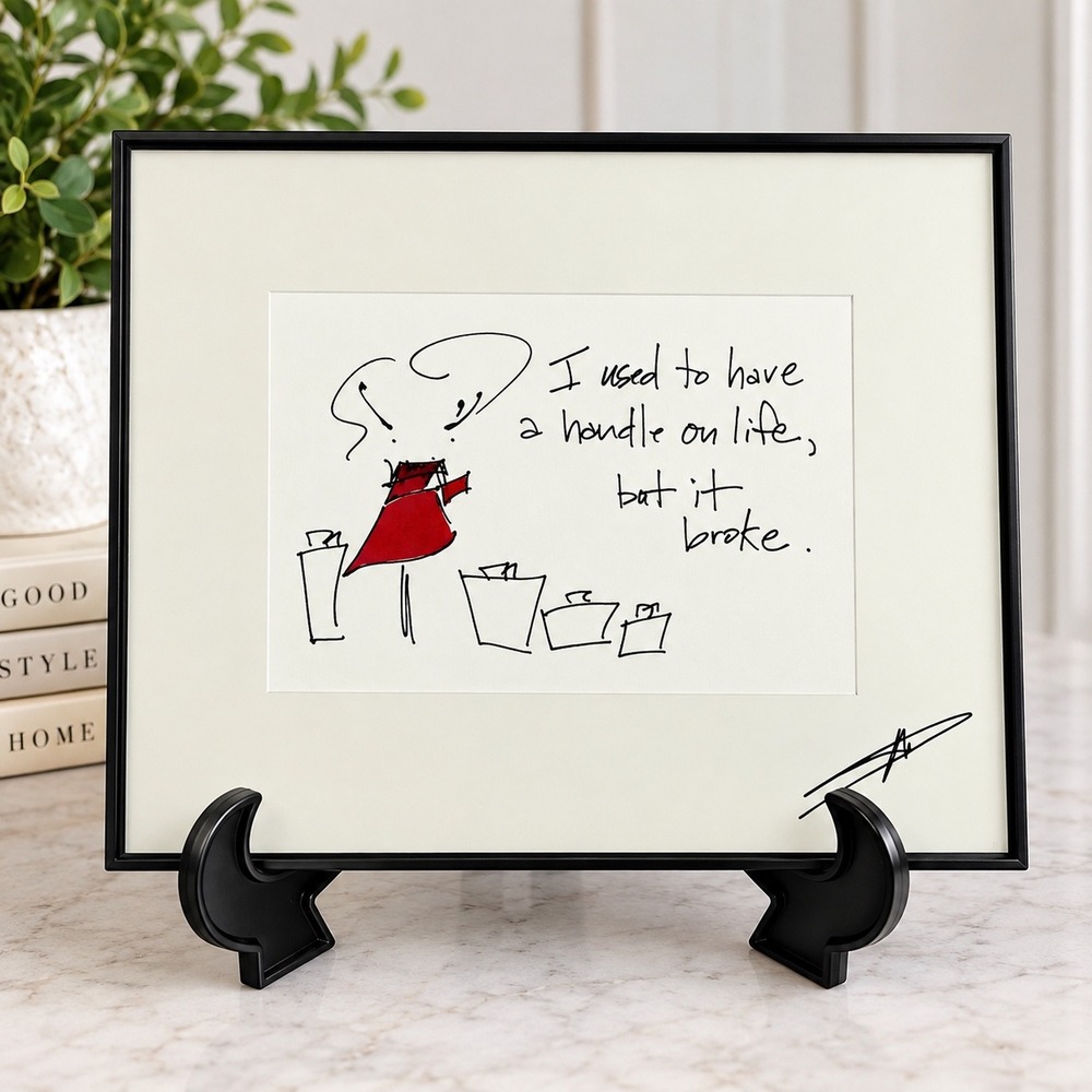Mary Phillips Designs Framed Art Humorous Handle On Life Quote Print 8x10 Black